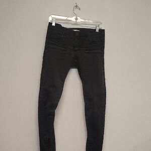 Maje Navy Blue Quilted Denim Pants